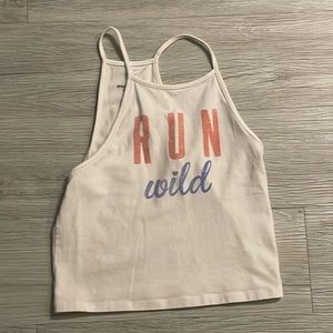 Express “run wild” white tank - XS